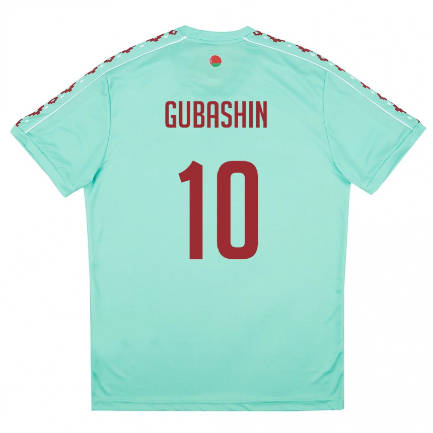 גברים כדורגל בלארוס Yaroslav Gubashin #10 ירוק בהיר בורדו הרחק ג'רזי 26-28