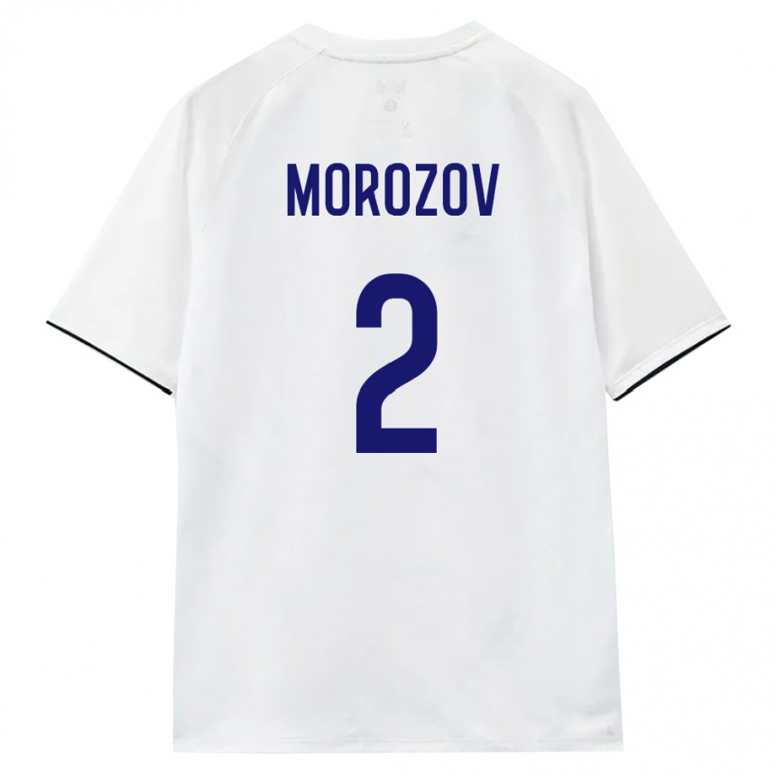גברים כדורגל רוסיה יבגני מורוזוב #2 לבן חום שחור הרחק ג'רזי 26-28