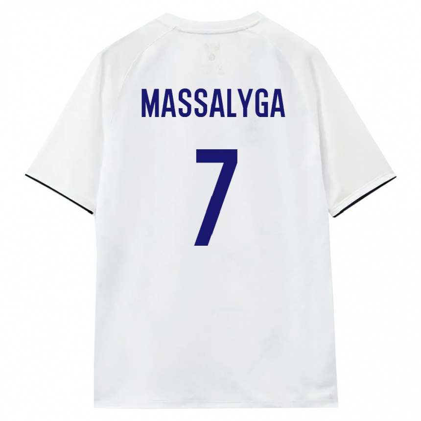 גברים כדורגל רוסיה Nikita Massalyga #7 לבן חום שחור הרחק ג'רזי 26-28