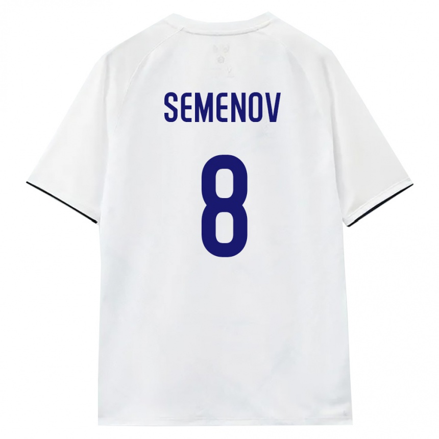 גברים כדורגל רוסיה Maksim Semenov #8 לבן חום שחור הרחק ג'רזי 26-28