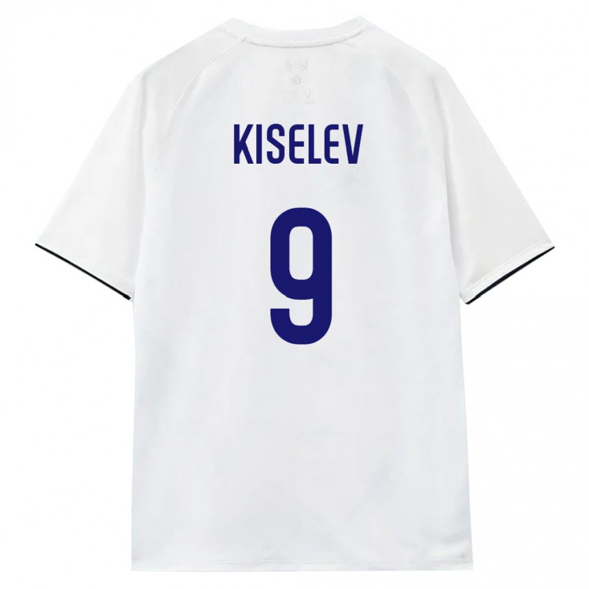 גברים כדורגל רוסיה Daniil Kiselev #9 לבן חום שחור הרחק ג'רזי 26-28