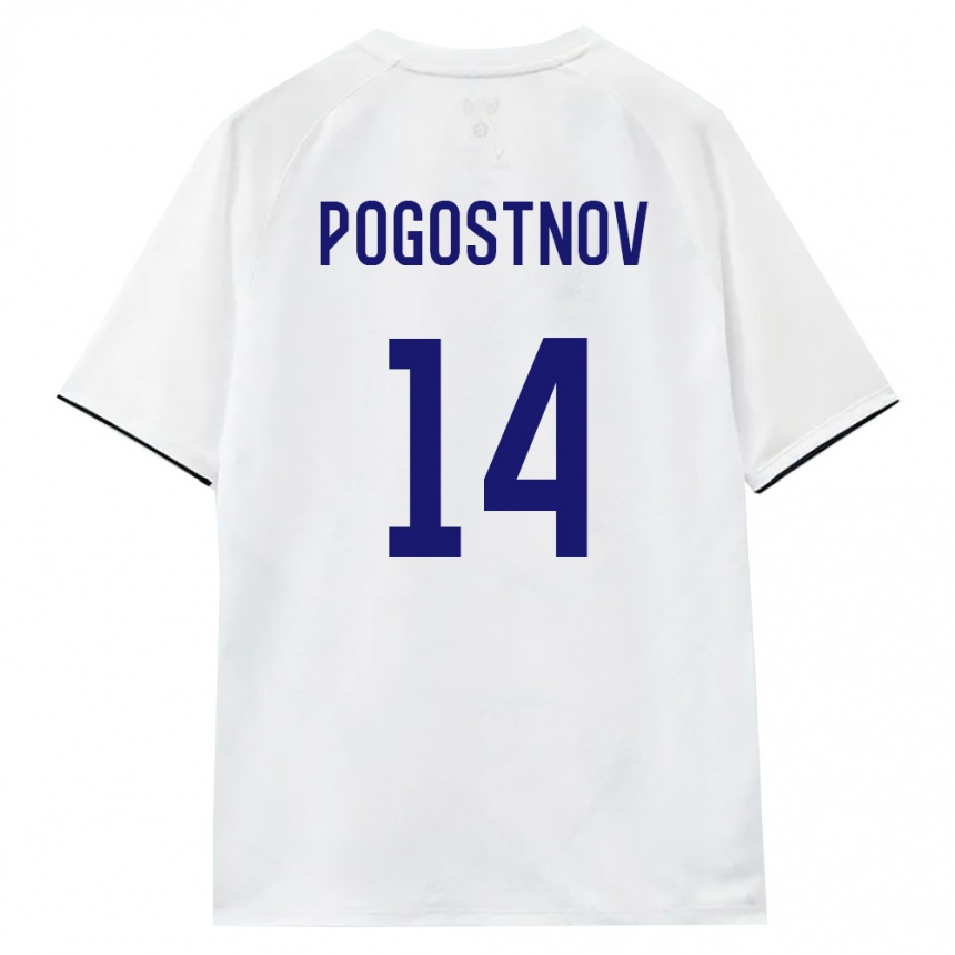 גברים כדורגל רוסיה Egor Pogostnov #14 לבן חום שחור הרחק ג'רזי 26-28
