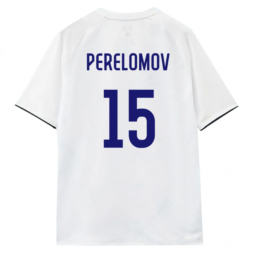 גברים כדורגל רוסיה Ivan Perelomov #15 לבן חום שחור הרחק ג'רזי 26-28