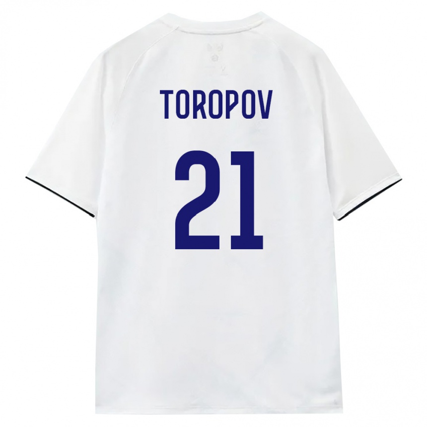 גברים כדורגל רוסיה Egor Toropov #21 לבן חום שחור הרחק ג'רזי 26-28