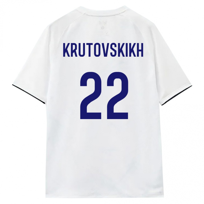 גברים כדורגל רוסיה Artem Krutovskikh #22 לבן חום שחור הרחק ג'רזי 26-28