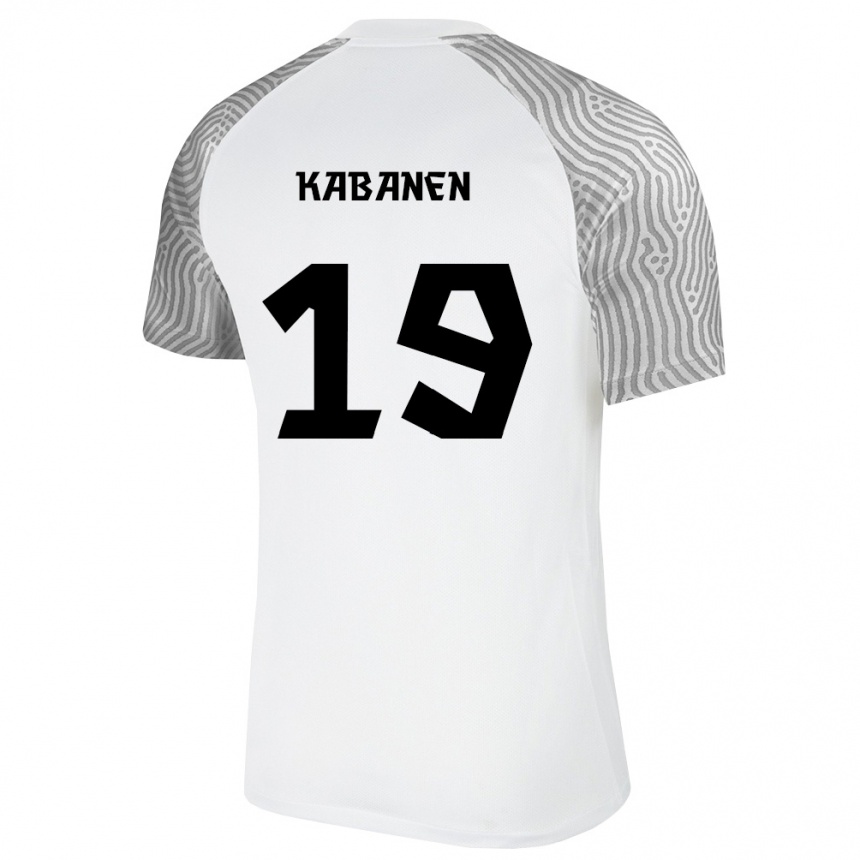 גברים כדורגל אסטוניה Kristjan Kabanen #19 לבן אפור הרחק ג'רזי 26-28