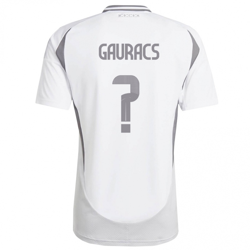 גברים כדורגל לטביה Enriko Gauracs #0 לבן אפור כהה הרחק ג'רזי 26-28