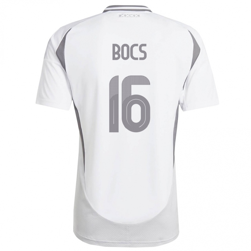 גברים כדורגל לטביה Roberts Bocs #16 לבן אפור כהה הרחק ג'רזי 26-28