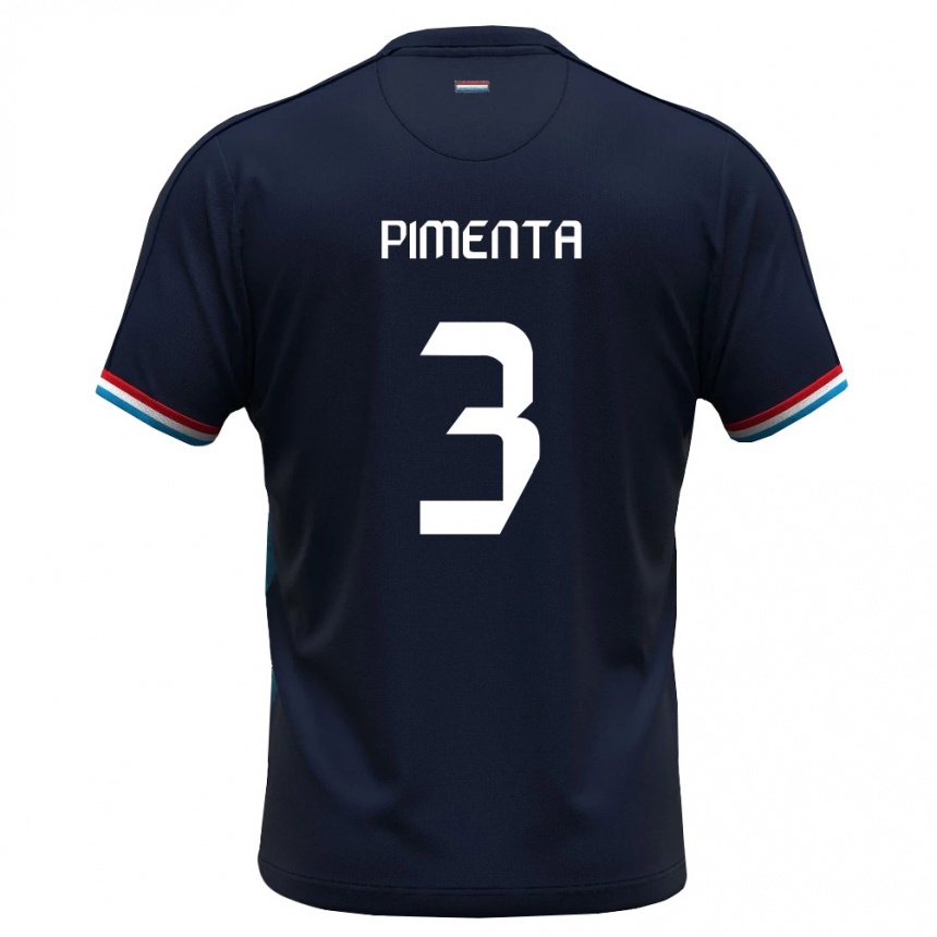 גברים כדורגל לוקסמבורג Jo Pimenta #3 כחול מלכותי אדום הרחק ג'רזי 26-28