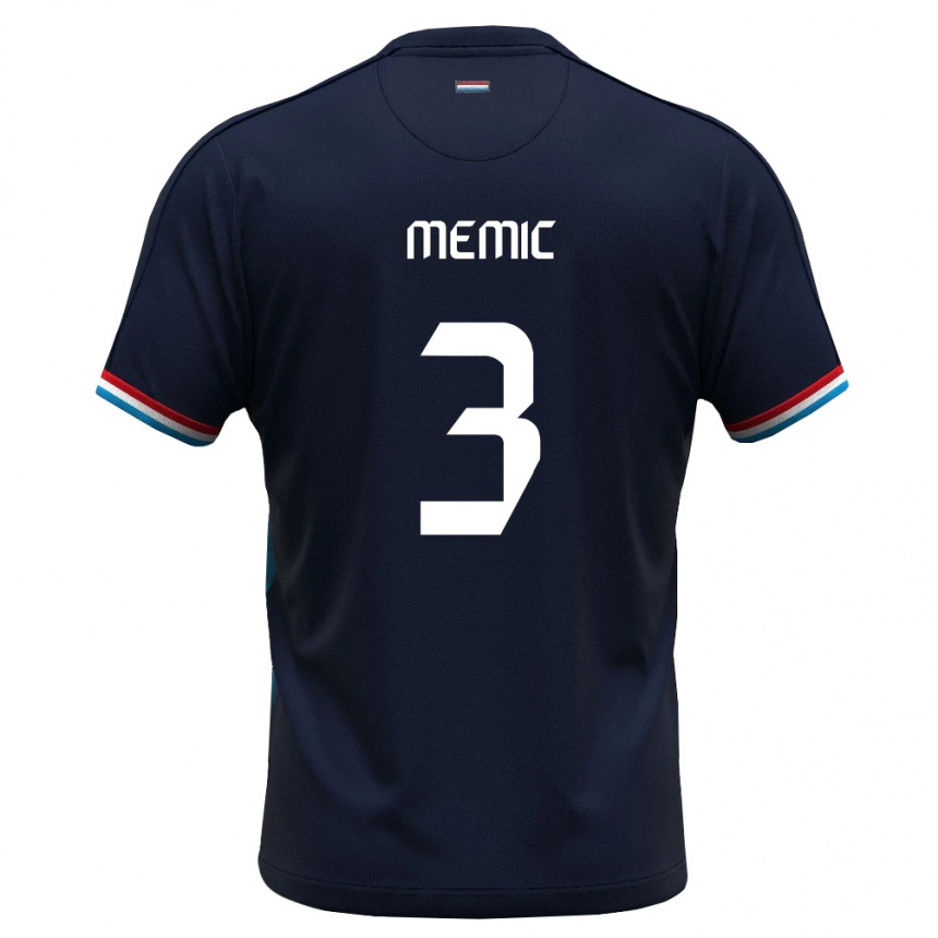 גברים כדורגל לוקסמבורג Mak Memic #3 כחול מלכותי אדום הרחק ג'רזי 26-28