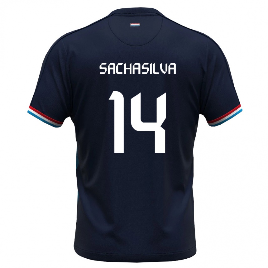 גברים כדורגל לוקסמבורג Sacha Carvalho Da Silva #14 כחול מלכותי אדום הרחק ג'רזי 26-28