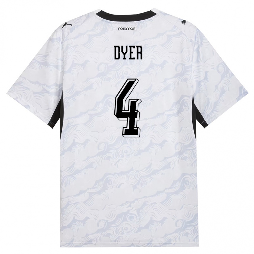 גברים כדורגל ניו-זילנד Ethan Dyer #4 שחור לבן הרחק ג'רזי 26-28