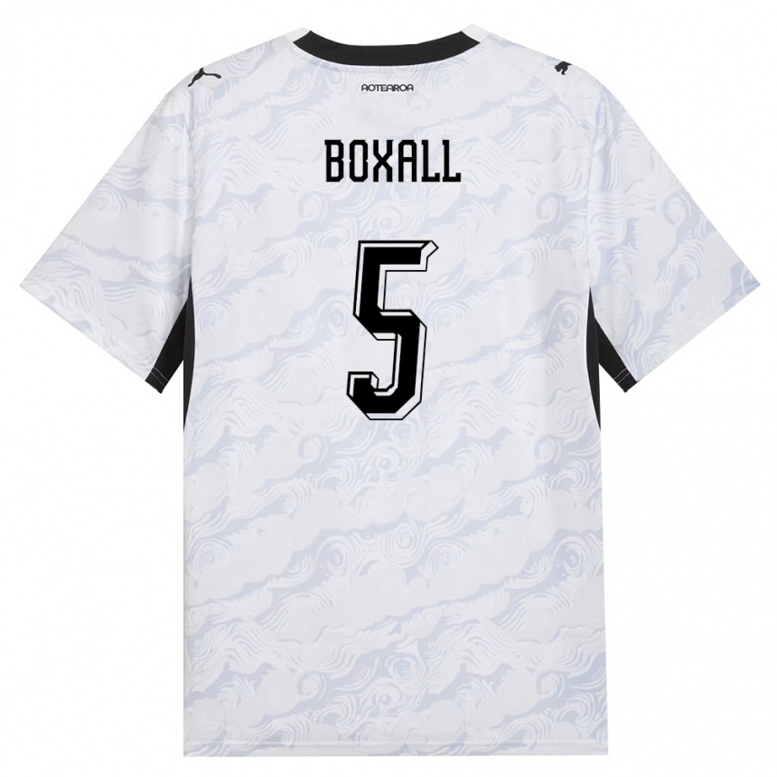 גברים כדורגל ניו-זילנד מייקל בוקסל #5 שחור לבן הרחק ג'רזי 26-28