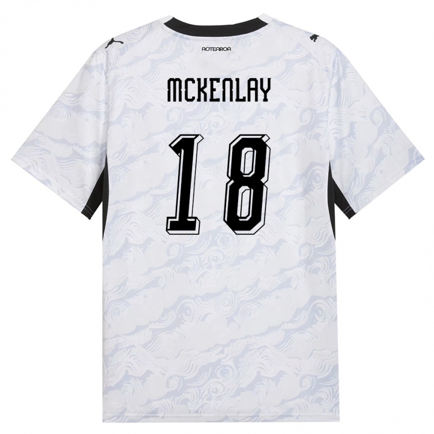 גברים כדורגל ניו-זילנד Finn Mckenlay #18 שחור לבן הרחק ג'רזי 26-28