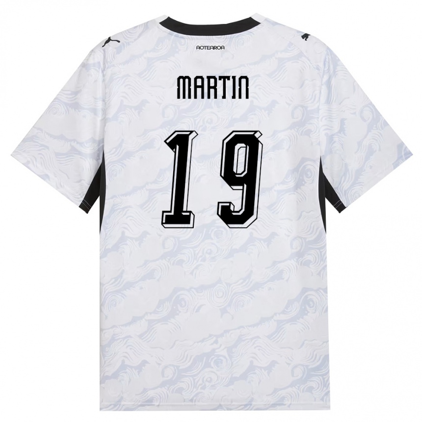גברים כדורגל ניו-זילנד Nathan Martin #19 שחור לבן הרחק ג'רזי 26-28