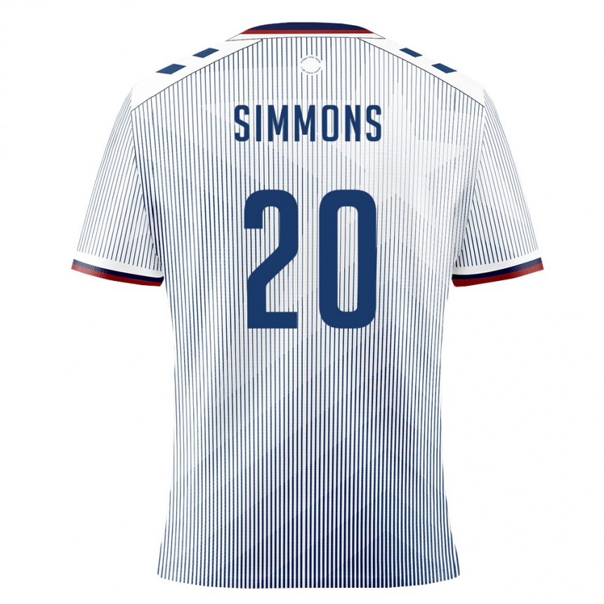 גברים כדורגל פוארטו ריקו Caleb Simmons #20 כחול מלכותי לבן הרחק ג'רזי 26-28