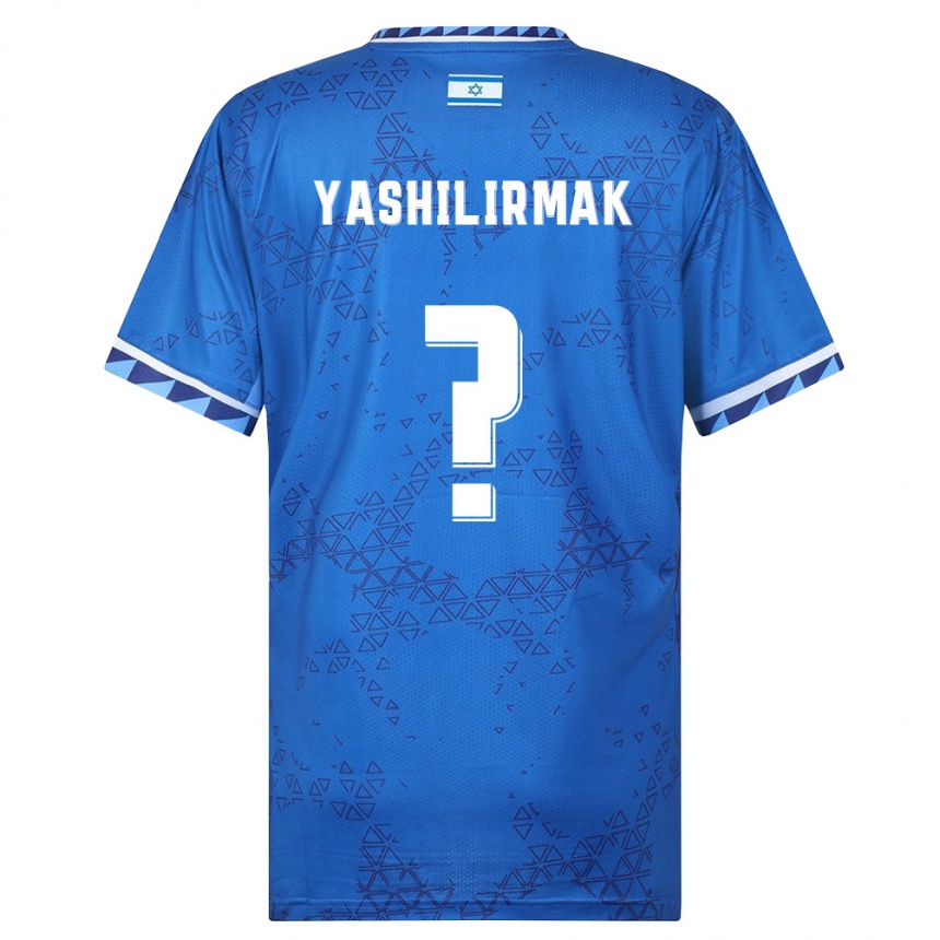 גברים כדורגל ישראל Maor Yashilirmak #0 כחול לבן הרחק ג'רזי 26-28