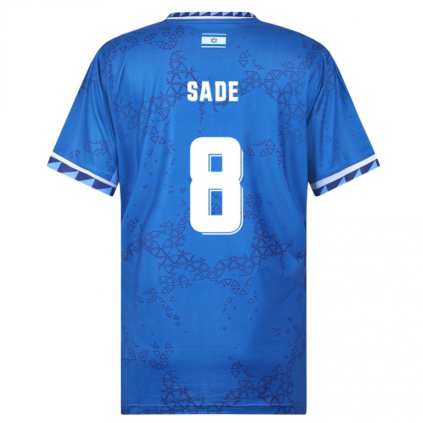 גברים כדורגל ישראל Daniel Sade #8 כחול לבן הרחק ג'רזי 26-28