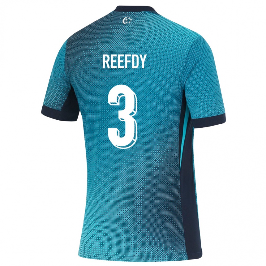 גברים כדורגל סינגפור Adam Reefdy #3 טורקיז כהה שחור הרחק ג'רזי 26-28