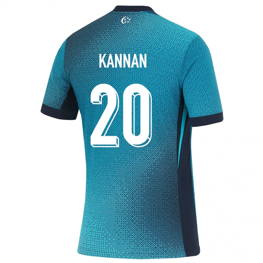 גברים כדורגל סינגפור Taressh Kannan #20 טורקיז כהה שחור הרחק ג'רזי 26-28