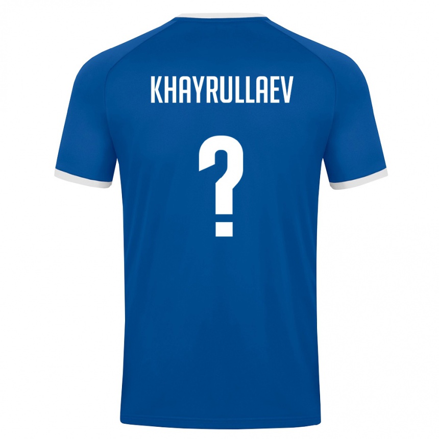 נשים כדורגל אוזבקיסטן Ulugbek Khayrullaev #0 כחול מלכותי לבן ג'רזי ביתית 26-28