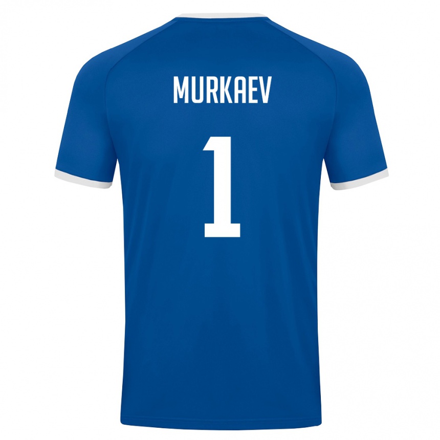 נשים כדורגל אוזבקיסטן Maksim Murkaev #1 כחול מלכותי לבן ג'רזי ביתית 26-28