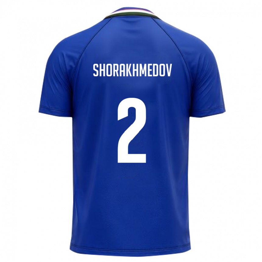 נשים כדורגל אוזבקיסטן Shorakhim Shorakhmedov #2 כחול מלכותי לבן ג'רזי ביתית 26-28