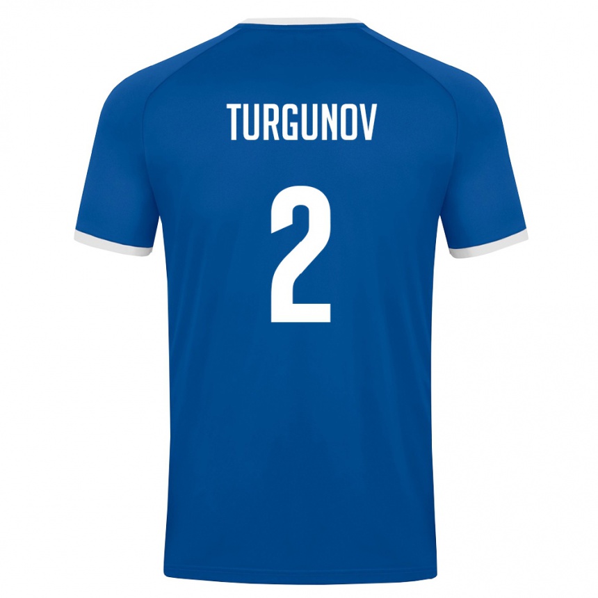 נשים כדורגל אוזבקיסטן Kakhramon Turgunov #2 כחול מלכותי לבן ג'רזי ביתית 26-28