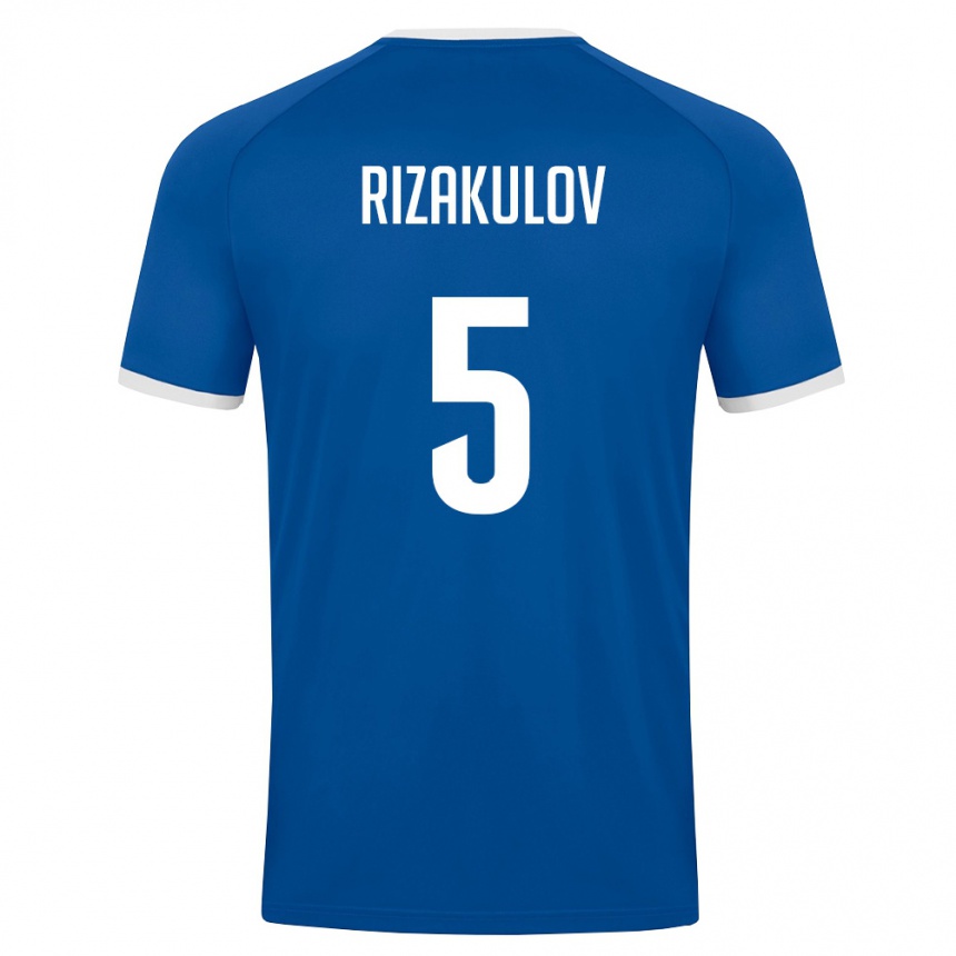 נשים כדורגל אוזבקיסטן Giyosdzhon Rizakulov #5 כחול מלכותי לבן ג'רזי ביתית 26-28