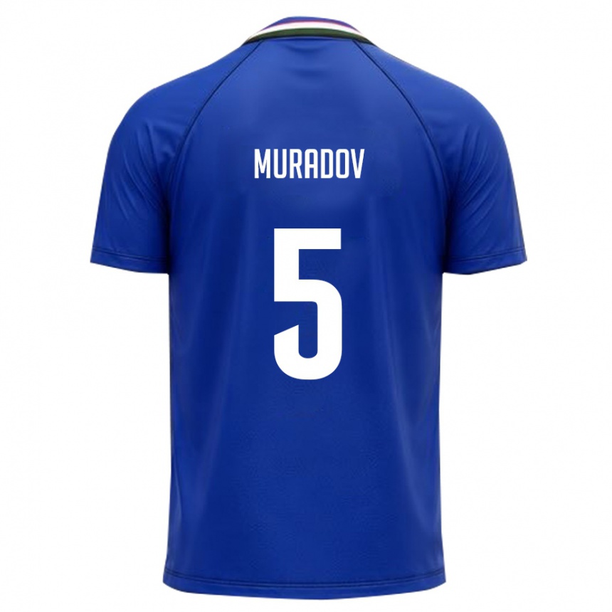 נשים כדורגל אוזבקיסטן Amirkhon Muradov #5 כחול מלכותי לבן ג'רזי ביתית 26-28