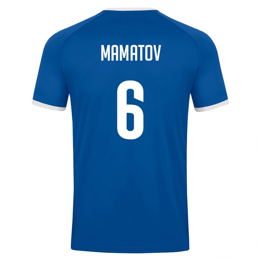 נשים כדורגל אוזבקיסטן Mukhammadjon Mamatov #6 כחול מלכותי לבן ג'רזי ביתית 26-28