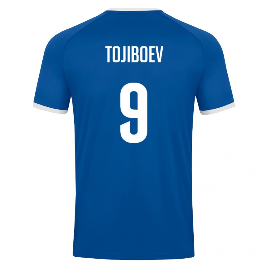 נשים כדורגל אוזבקיסטן Diyorbek Tojiboev #9 כחול מלכותי לבן ג'רזי ביתית 26-28