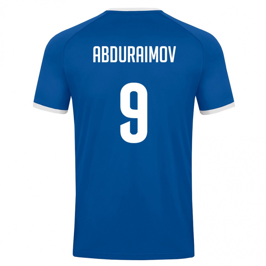 נשים כדורגל אוזבקיסטן Laziz Abduraimov #9 כחול מלכותי לבן ג'רזי ביתית 26-28