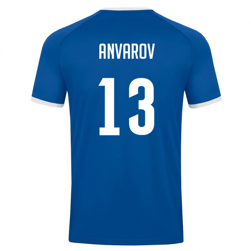 נשים כדורגל אוזבקיסטן Mirjamol Anvarov #13 כחול מלכותי לבן ג'רזי ביתית 26-28