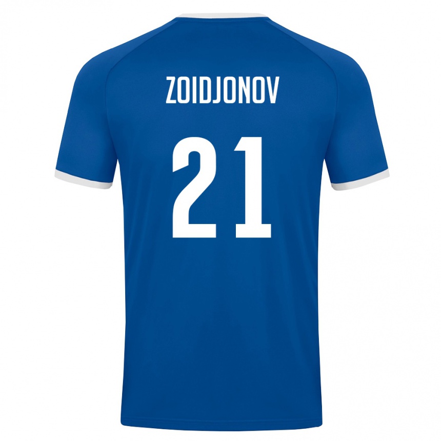 נשים כדורגל אוזבקיסטן Abdulboriy Zoidjonov #21 כחול מלכותי לבן ג'רזי ביתית 26-28