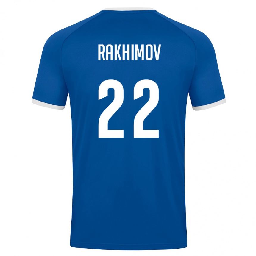 נשים כדורגל אוזבקיסטן Abubakir Rakhimov #22 כחול מלכותי לבן ג'רזי ביתית 26-28