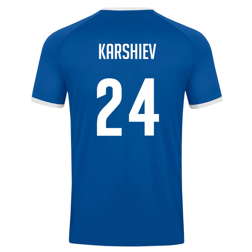נשים כדורגל אוזבקיסטן Azizbek Karshiev #24 כחול מלכותי לבן ג'רזי ביתית 26-28