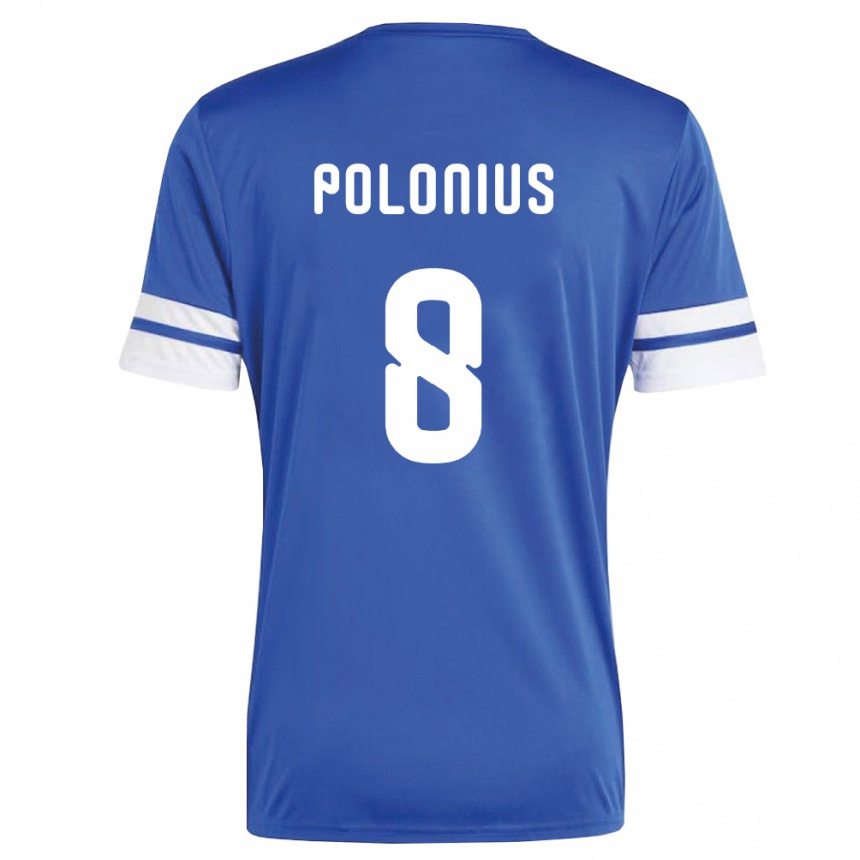 נשים כדורגל קוראסאו Jaydion Polonius #8 כהה לבן ג'רזי ביתית 26-28