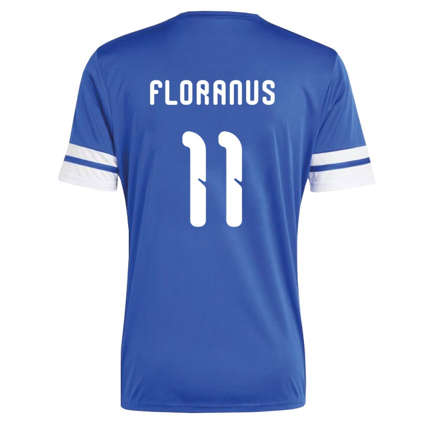 נשים כדורגל קוראסאו Jëalardino Floranus #11 כהה לבן ג'רזי ביתית 26-28