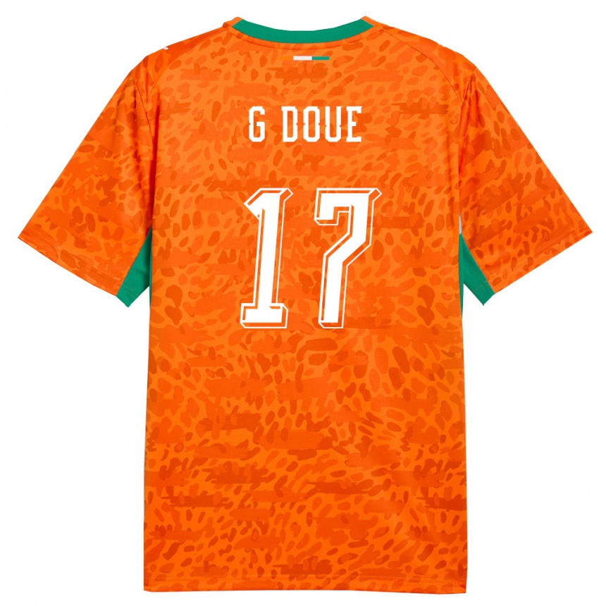 נשים כדורגל חוף השנהב גלה דואי #17 כתום ירוק לבן ג'רזי ביתית 26-28