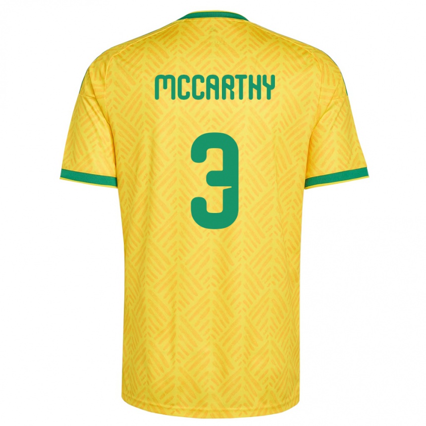 נשים כדורגל דרום אפריקה Aden Mccarthy #3 צהוב ירוק ג'רזי ביתית 26-28