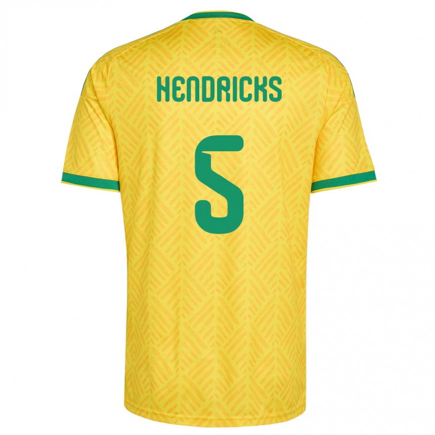 נשים כדורגל דרום אפריקה Luke Hendricks #5 צהוב ירוק ג'רזי ביתית 26-28