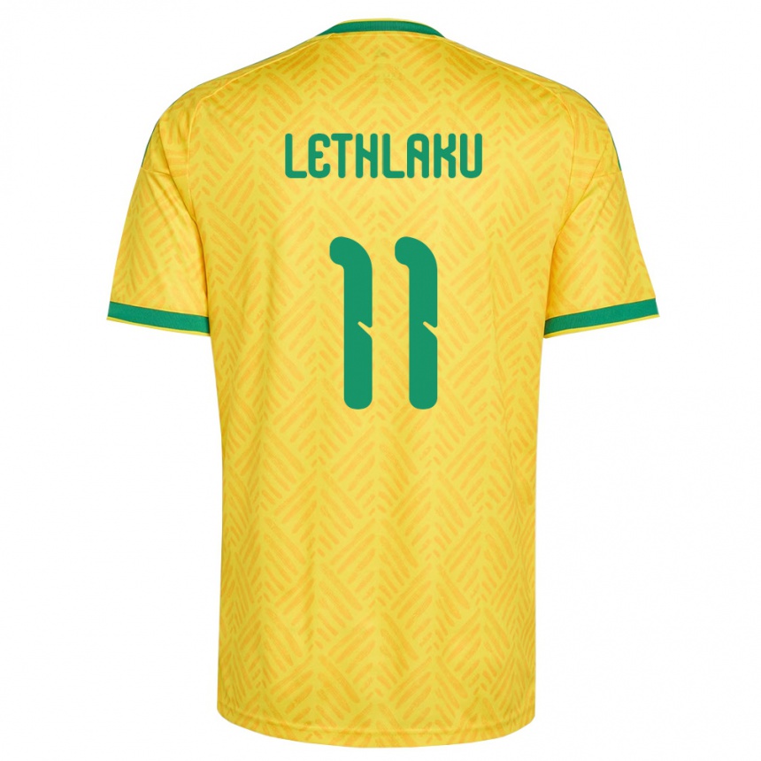 נשים כדורגל דרום אפריקה Kutlwano Lethlaku #11 צהוב ירוק ג'רזי ביתית 26-28