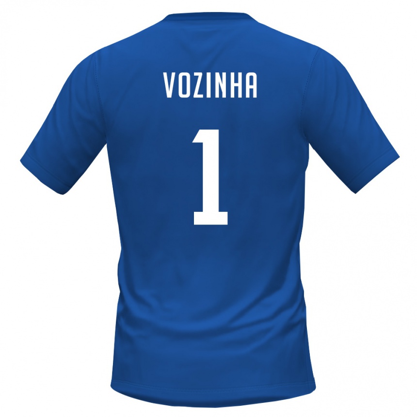 נשים כדורגל כף ורדה Vozinha #1 כחול מלכותי אדום ג'רזי ביתית 26-28