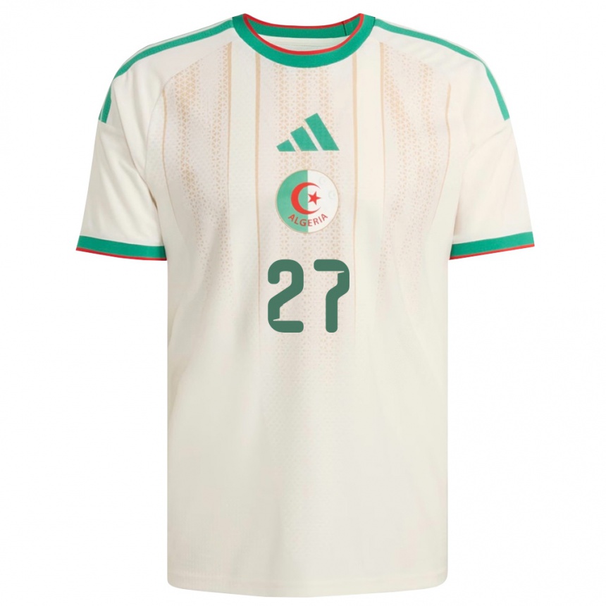 נשים כדורגל אלג'יריה Adil Boulbina #27 שמנת ירוק אדום ג'רזי ביתית 26-28
