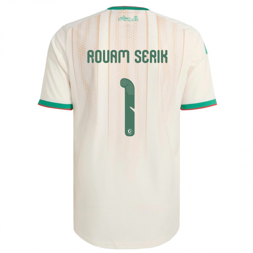 נשים כדורגל אלג'יריה Lahouari Rouam Serik #1 שמנת ירוק אדום ג'רזי ביתית 26-28