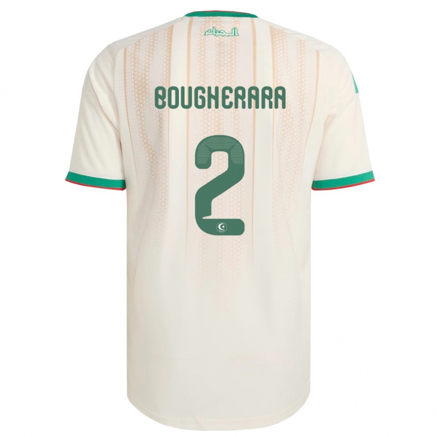 נשים כדורגל אלג'יריה Abdelhafid Bougherara #2 שמנת ירוק אדום ג'רזי ביתית 26-28