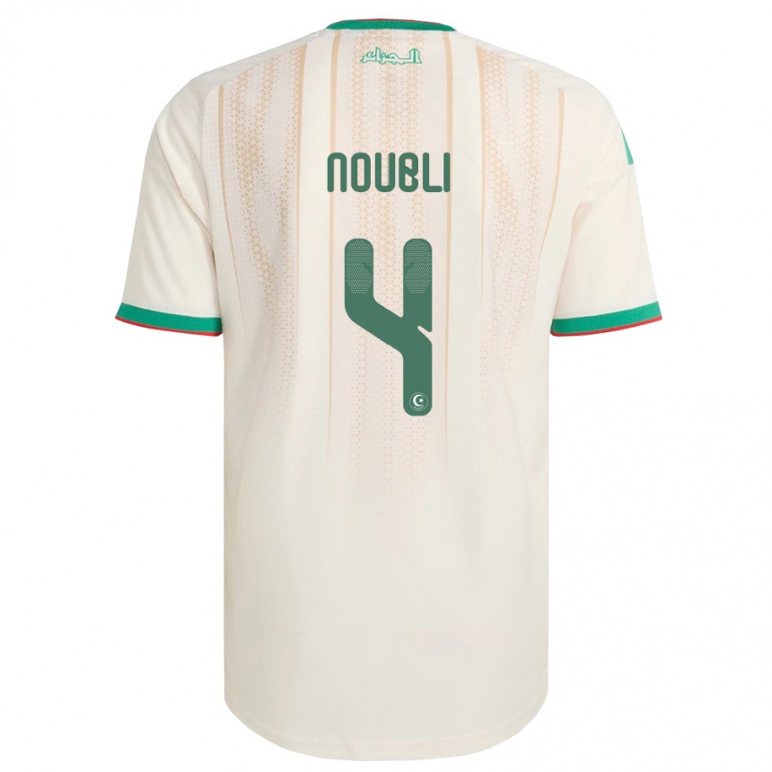 נשים כדורגל אלג'יריה Mahmoud Noubli #4 שמנת ירוק אדום ג'רזי ביתית 26-28