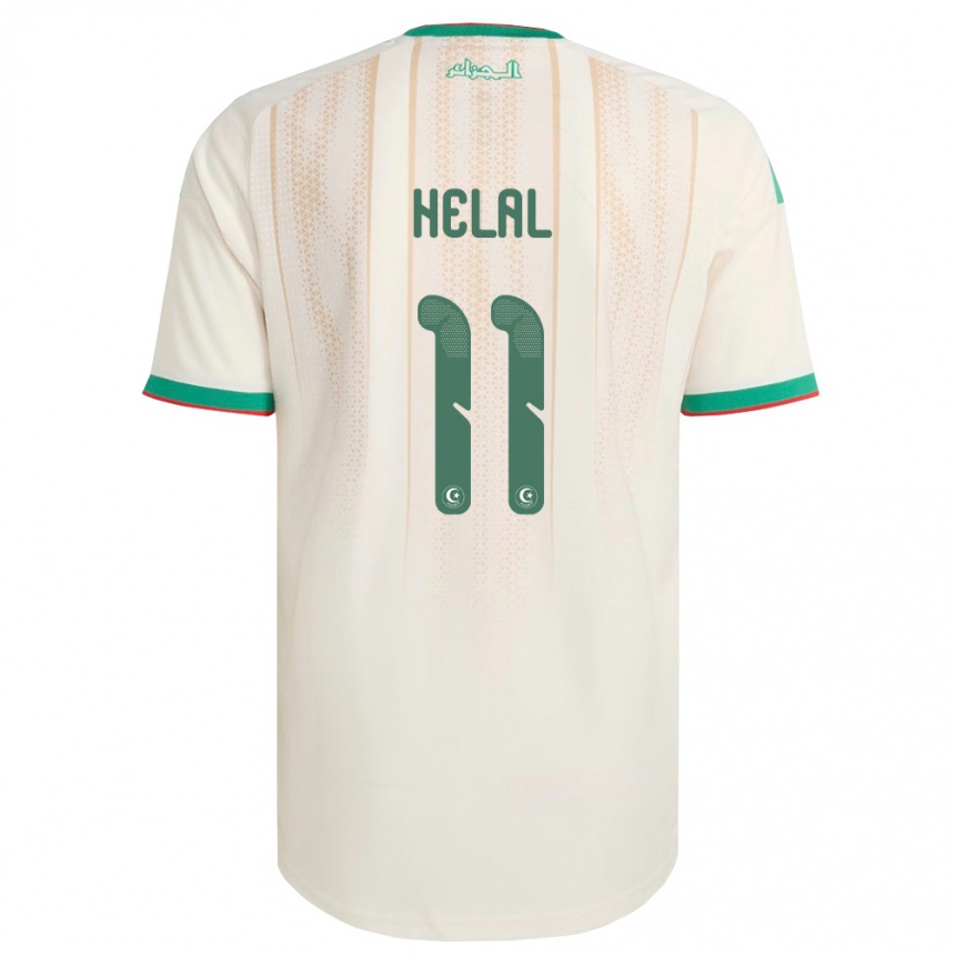 נשים כדורגל אלג'יריה Mounir Helal #11 שמנת ירוק אדום ג'רזי ביתית 26-28