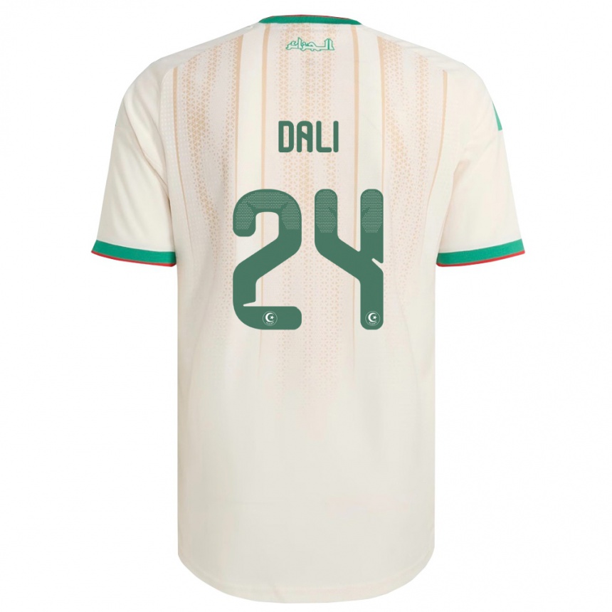 נשים כדורגל אלג'יריה Rayene Dali #24 שמנת ירוק אדום ג'רזי ביתית 26-28